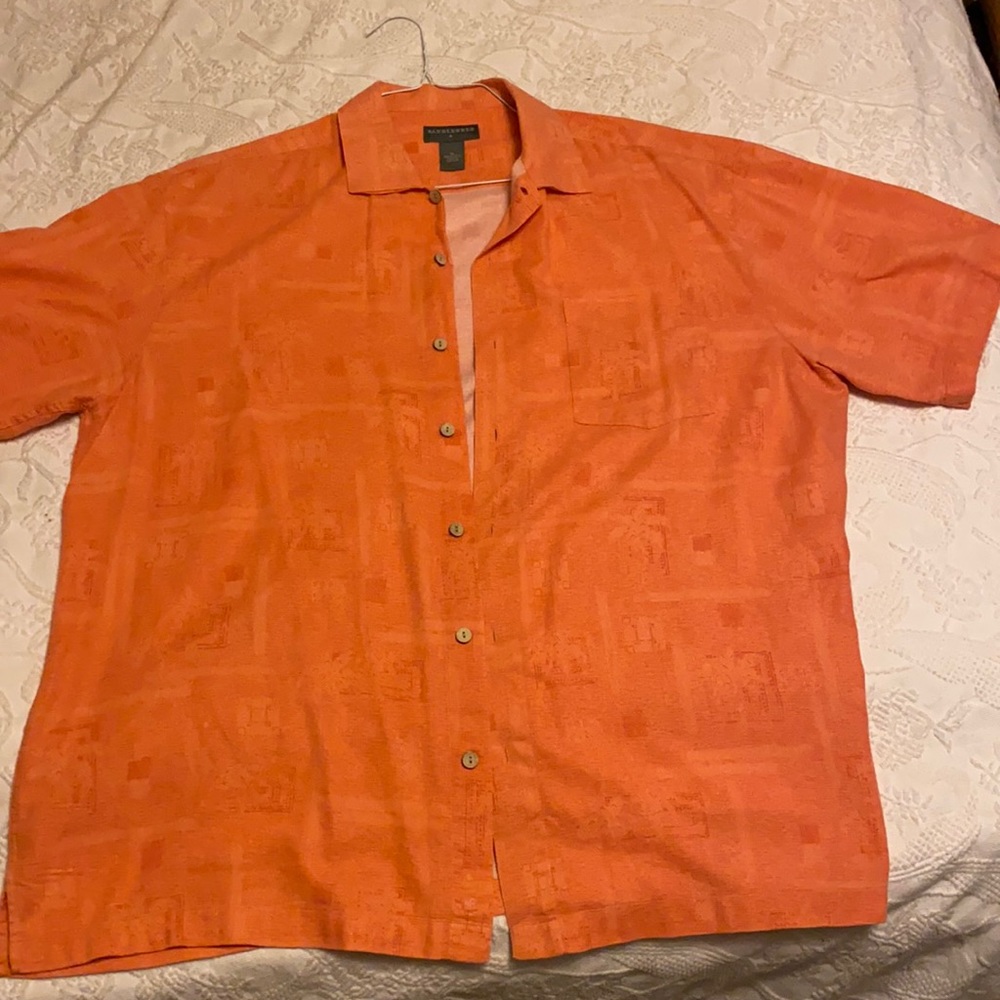 Orange button-down shirt